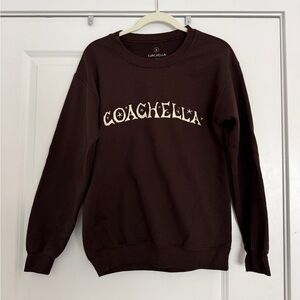 Coachella 2023 Brown Graphic Crewneck Sweatshirt